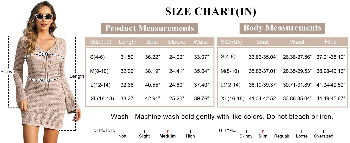 ANRABESS Womens Swimsuit Crochet Swim Cover Up Summer Bathing Suit Swimwear Hollow Out Mesh Knit Long Sleeve Beach Dress Vacation Outfits ANRABESS Womens Swimsuit Crochet Swim Cover Up Summer Bathing Suit Swimwear Hollow Out Mesh Knit Long Sleeve Beach Dress Vacation Outfits