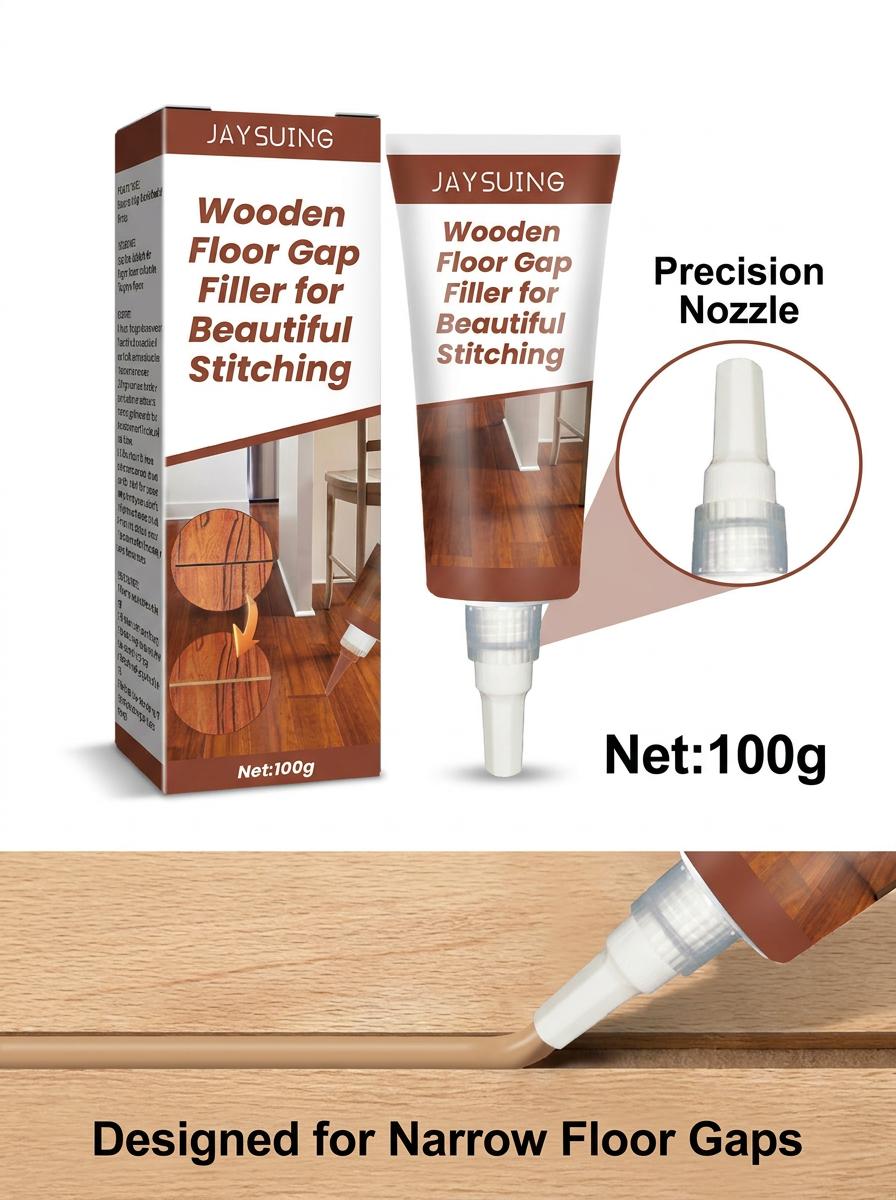 JAYSUING Wood Floor Gap Filler 100g, Water-Based Wooden Floor Repair Sealant, Anti-Dust Gap Filling Paste for Wood Floor Gaps