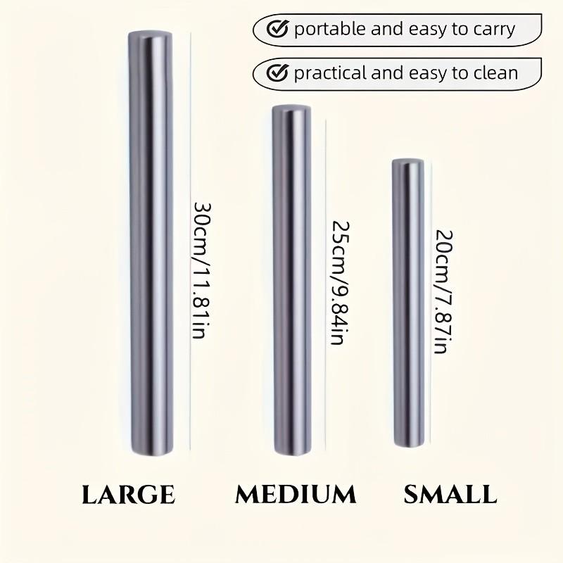 Reusable Stainless Steel Rolling Pin, Washable Baking Tool, Ideal for Sugar Cookies, Pie, Dumplings, Pizza Dough, Lightweight Hollow Design