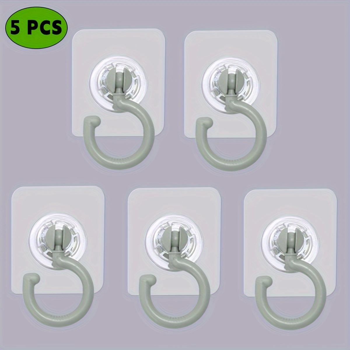 [No Drill] Rotatable Adhesive Ceiling Hooks | 5pcs | Plastic | No Drill, Easy Install | Home & Garden Decor, Hanging Plant Hooks, Plant Hangers | Modern | Self Adhesive Hooks