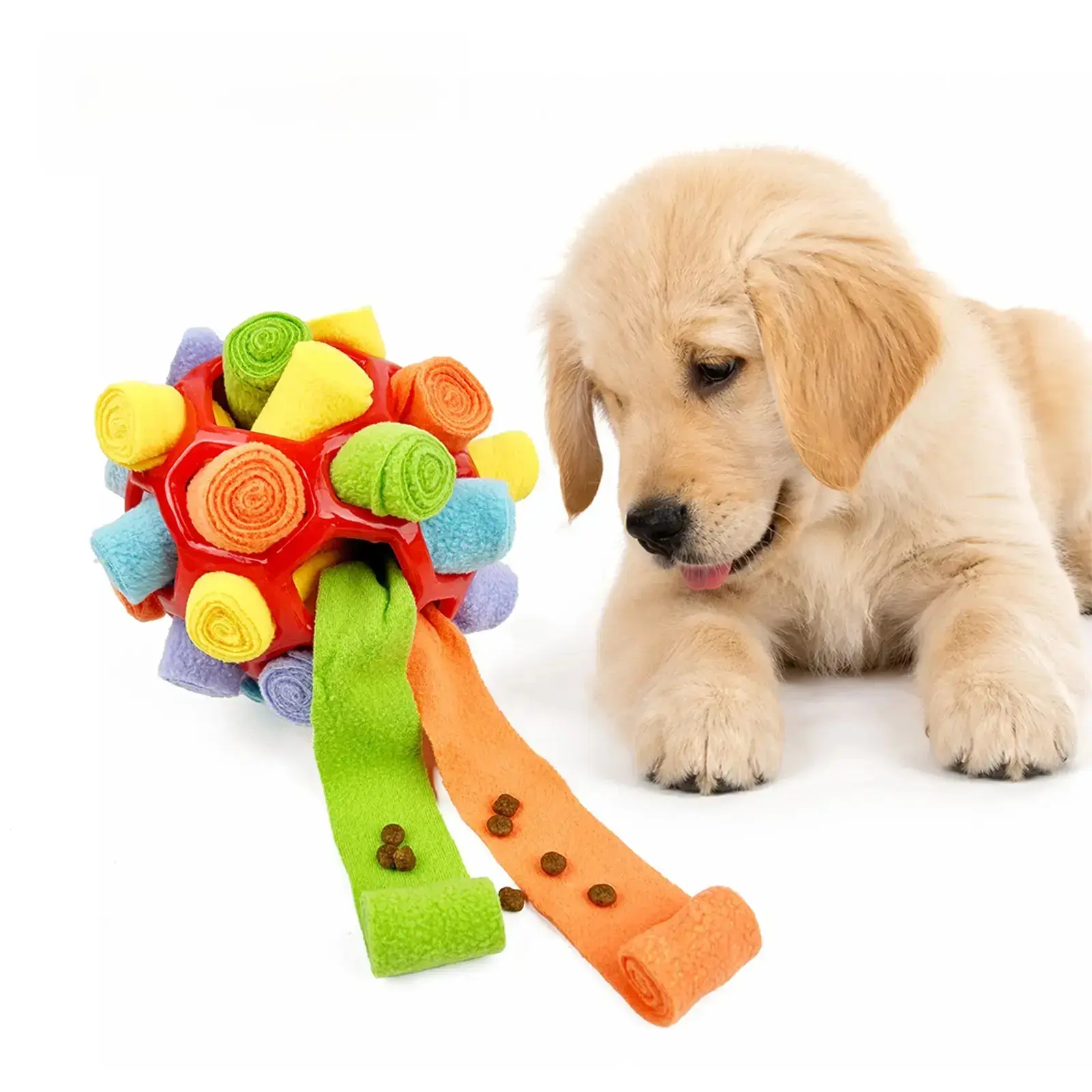 Dog Snuffle Ball Toy, Food-Dispensing Interactive Training Ball for Dogs