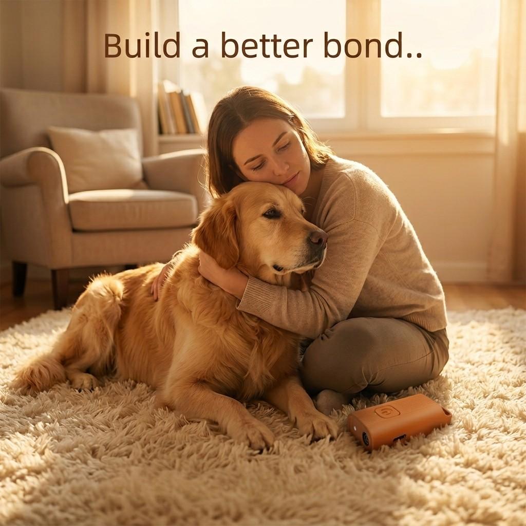 High Power Ultrasonic Dog Deterrent Tool - Handheld Anti Barking Training Aid - Rechargeable Stop Bark Device with Human-Grip Curved Design for Puppies & Large Dogs