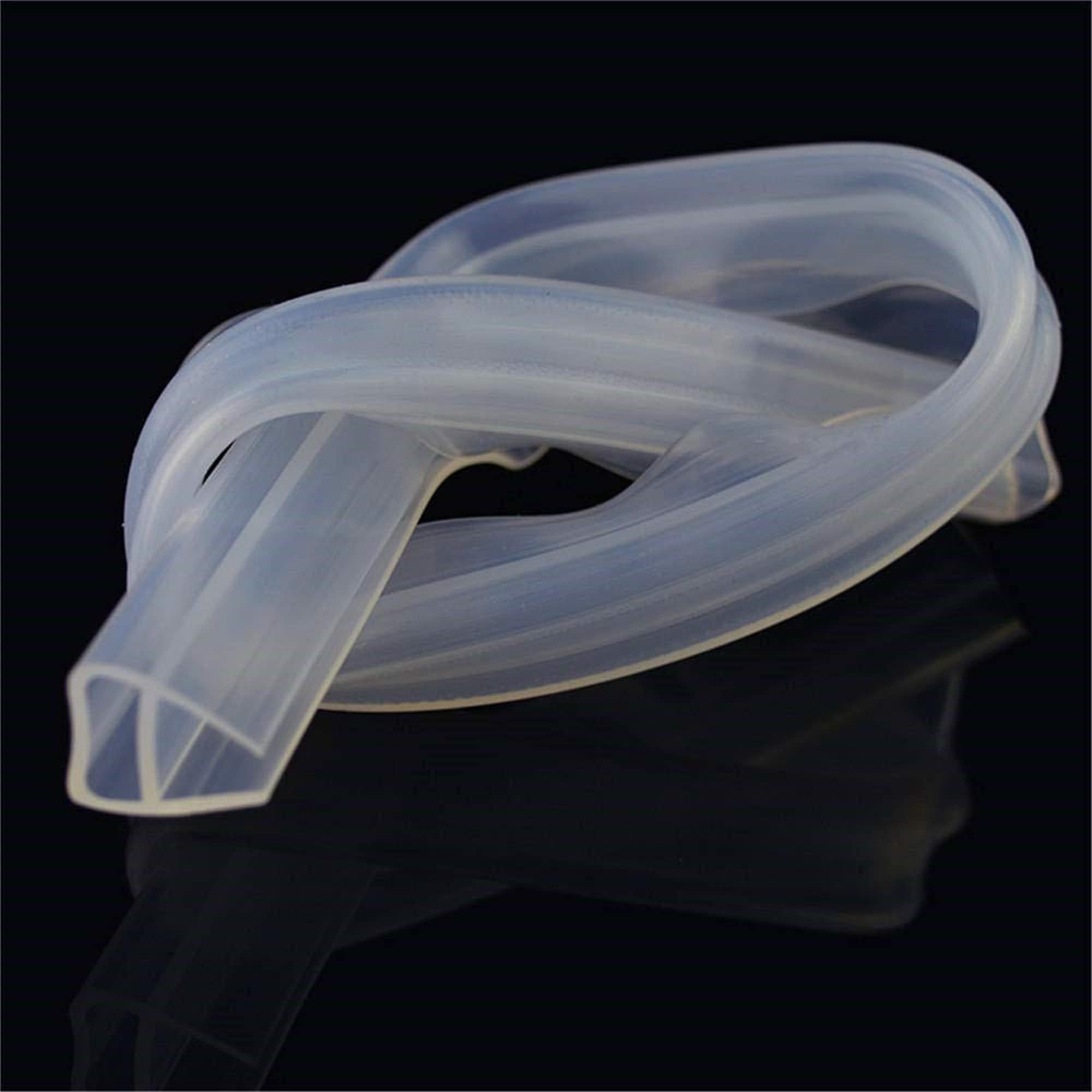 78.74 Inch H/f/u Type Sealing Strip for 8mm Glass Door, Glass Shower Door Bottom Seal, Shower Stall Windproof Seal, Office Balcony Window Sealing Tape, No Glue Needed