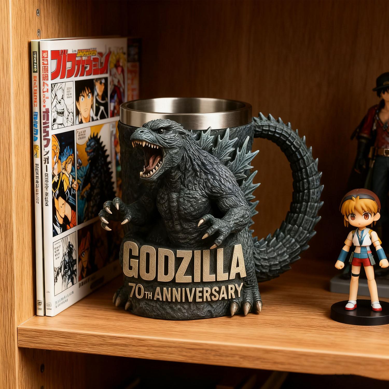Godzilla 70th Anniversary Resin Mug, Limited Edition Collectible Drinkware, Durable & Stylish Design, Perfect Gift Idea