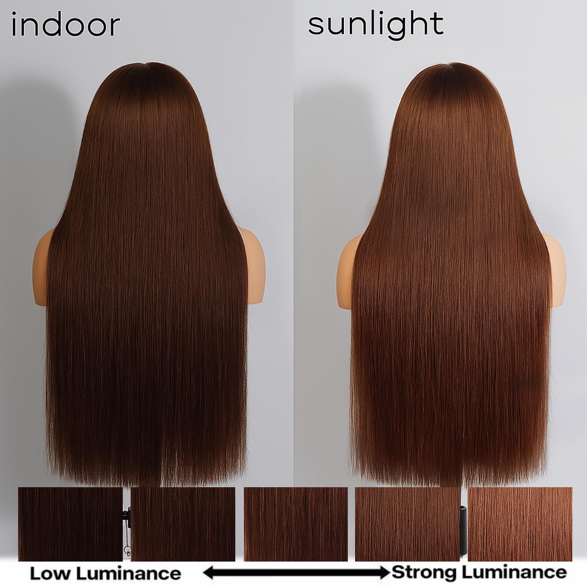 Mscoco Dark Brown Human Hair Wigs 6x5 Chocolate Brown Glueless Lace Wigs Wear And Go Body Wave & Straight Breathable Pre Bleached Knots Stretchy HD Lace Closure Wig