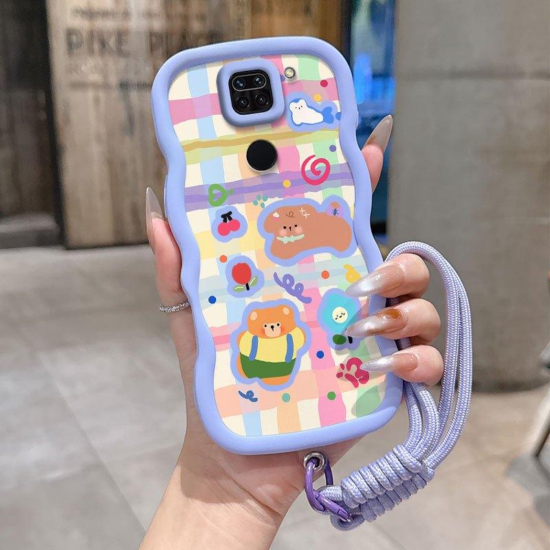1 Piece Cute Party Suitable For Redmi Note 9 Flexible Anti-Scratch And Lanyard Note 9 Edition Phone Case Cover Ideal For Meeting