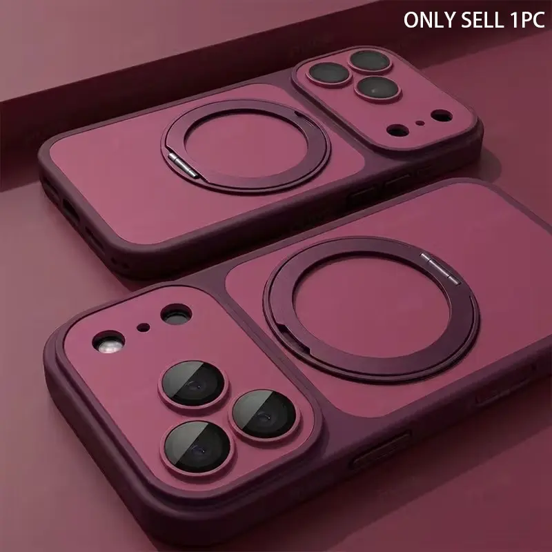 360° Rotating Magnetic Wireless Charging Phone Case for iPhone 18 Pro Max/17 Pro Max/16/15/14/13 Pro Max, Matte Anti-Scratch Lens Protection