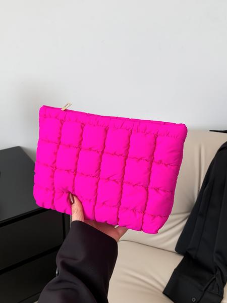 Autumn Winter New Solid Color Quilted Handbag, Large Capacity Travel Storage Bag, Zipper Design, Women's Portable Travel Organizer, Holiday Gift, Durable Pouch
