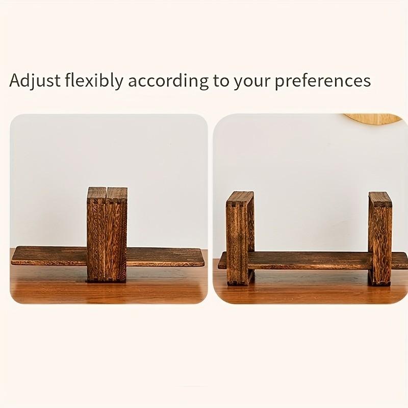 Wooden Desktop Bookshelf Organizer for Office & Home, Multi-Level Storage Rack, Easy Assembly