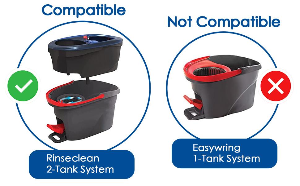 4 Packs Spin Mop Head Replacement for O Ceda Spinning EasyWring RinseClean Mop, Mop Replace Head for 2 Tank System Bucket, Microfiber, Blue