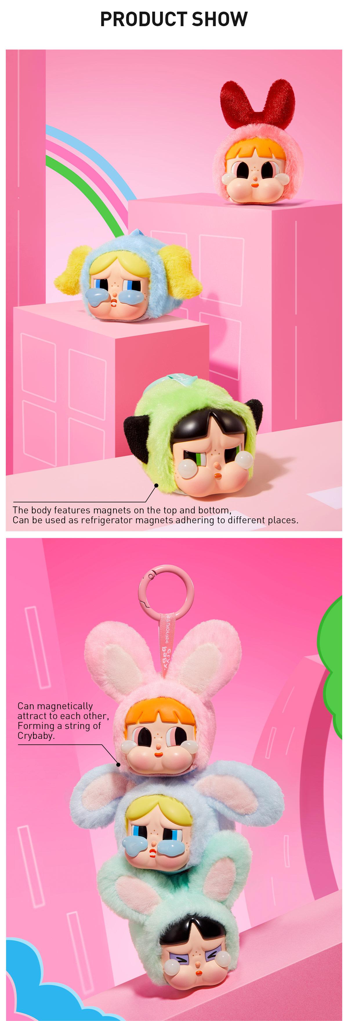 POP MART CRYBABY × Powerpuff Girls Series-Vinyl Face Plush Blind Box, Mystery Box