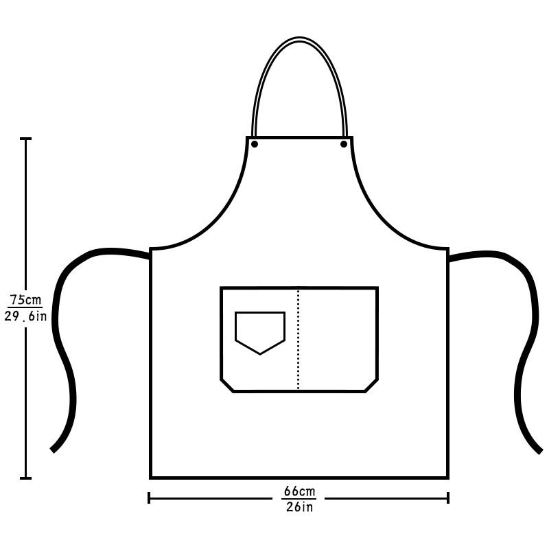 2-Pack Chef Apron, Adjustable Kitchen Café Work Apron, 2 Pockets, Unisex, Cooking Baking Restaurant Apron, All Seasons, Minimalist Style