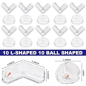 20 Pack Baby Corner Protector Clear Furniture Edge Guards for Baby Safety Proof Covers Table Desk Corner Protection Guards