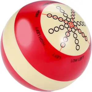 AAA-Grade Professional Resin Standard Practice Training Billiard Cue Ball (2-1/4'', 6 oz) Red White