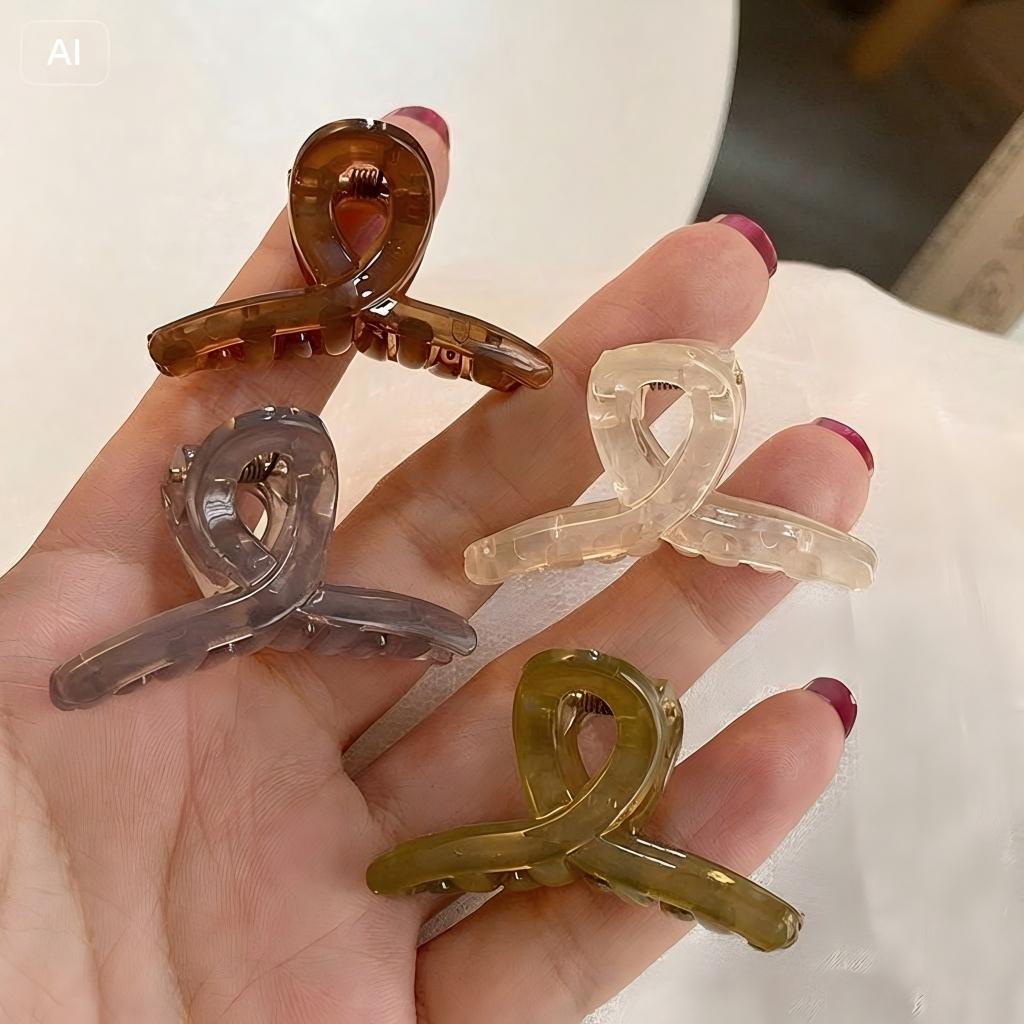 4 Pcs Cute Jelly Color Hair Clips, Versatile Side Bang Claw Clips, Elegant Simple Design, Perfect for Girls, Fashionable Hair Accessories