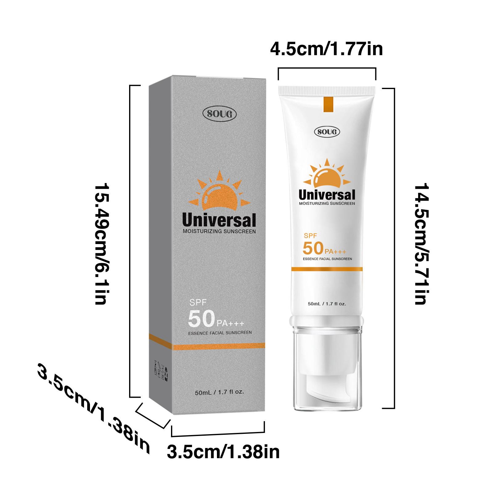SOUG Facial Sunscreen - High SPF 50 Universal Color-Tinted Solar Protector, Hydrating Moisture-Boosting Sun Essence, Non-Sticky, Waterproof, Prevents Sunburn & Tanning, Hydrate, Sunscreen For Face, Bottled Facial Sunscreen & Sun Care