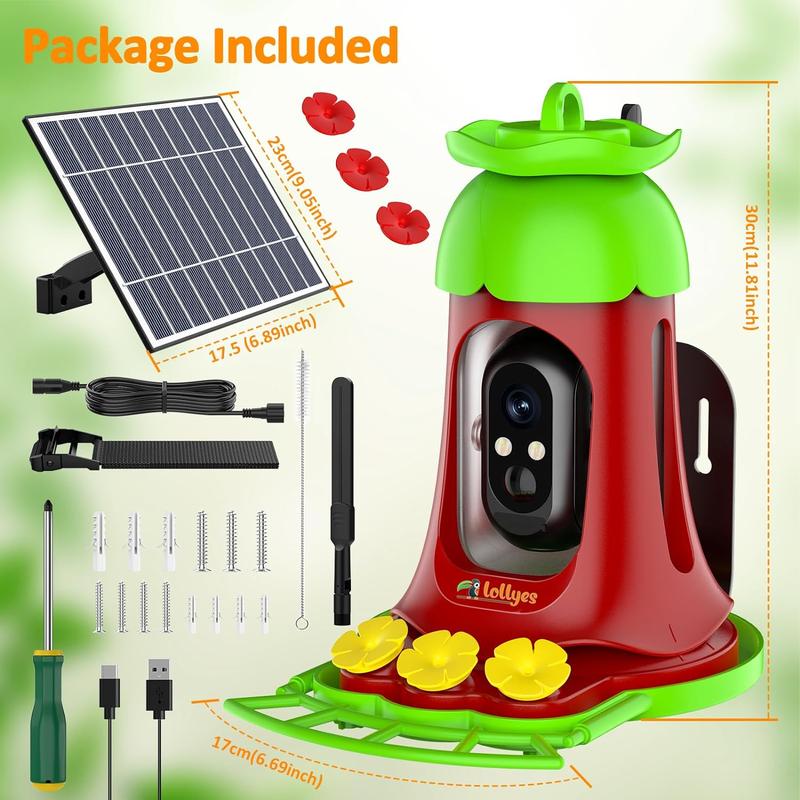 Outdoor Hummingbird Feeder Camera, A Unique Gift for Bird Lovers, Enjoy Bird Watching with 3 Feeding Ports and Smart Camera Technology,Create Memories and Connect with Nature in Your Own Backyard Outdoor Hummingbird Feeder Camera, A Unique Gift for Bird Lovers, Enjoy Bird Watching with 3 Feeding Ports and Smart Camera Technology,Create Memories and Connect with Nature in Your Own Backyard