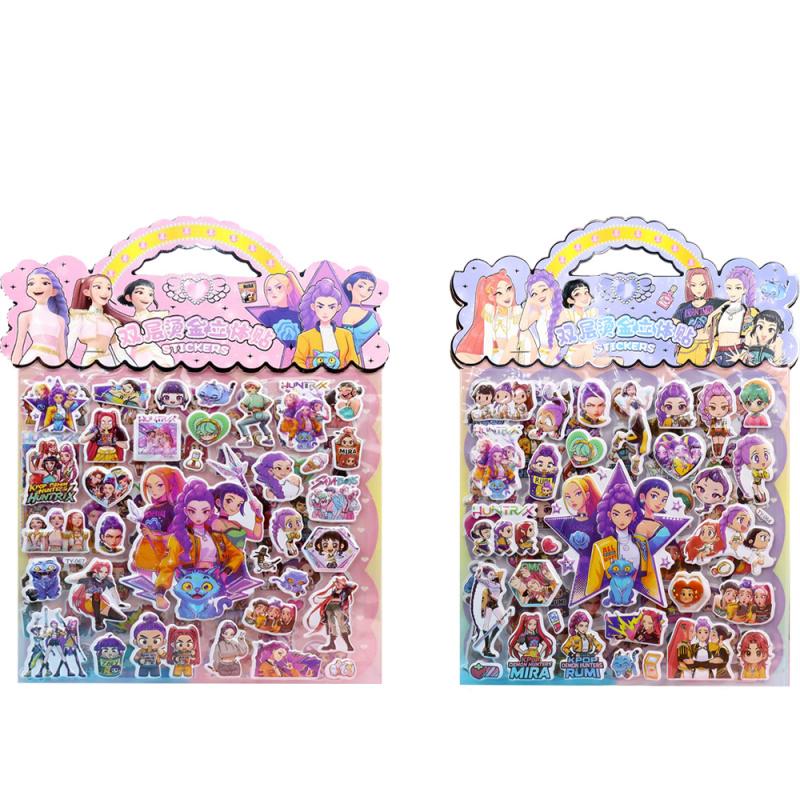 2PCS KPop Hunters Anime Laser Cut Stickers Tiger Rumi Mira Zoey Fan Gift Decoration