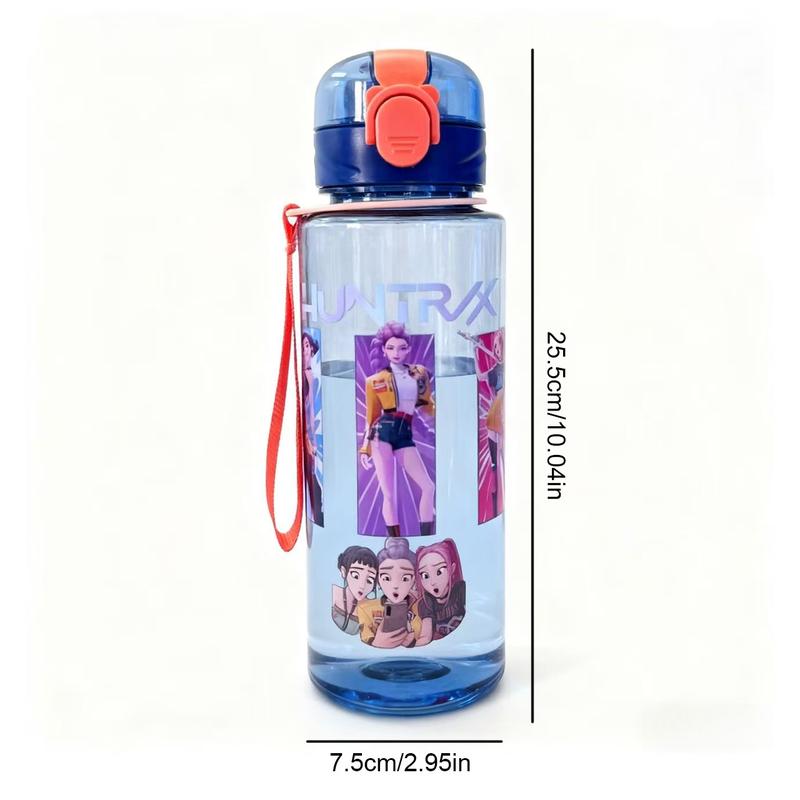 Cute Cartoon Water Bottle, Portable Leakproof Large Capacity 700ML, Girl Design, Essential for Students, Unisex Sports Outdoor Cup