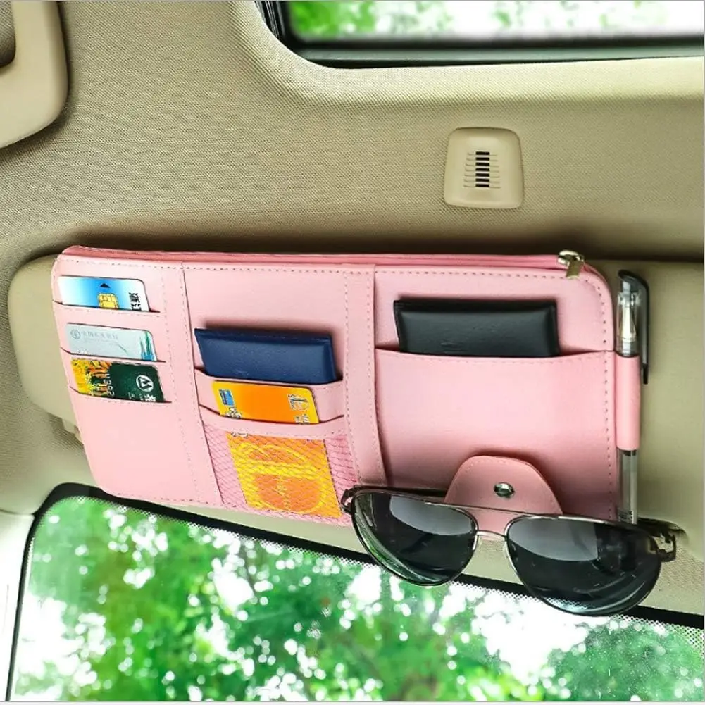 Sun Visor Organizer,  Interior Storage Accessory for Women | Visor accessories multi-slot design stores docs, cards & sunglasses, slim fits   without obstructing sight