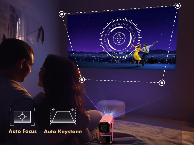 SkyEcho Portable Gimbal Projector. 270° Rotating Universal Motion Mount. Auto Focus & Keystone Correction. 4K Hardware Decoding. dual WiFi 6. Android OS. Bluetooth 5.2. Wireless Screen Mirroring & Casting.Projector for bedroom Audio