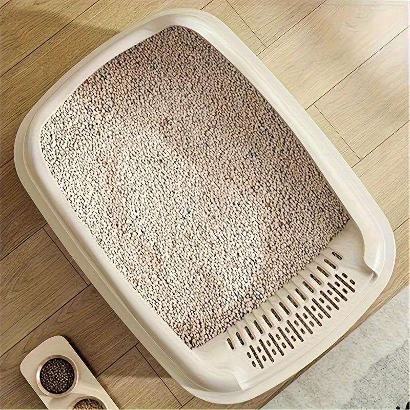 Half-Enclosed Cat Litter Box, Three-Sided Anti-Fall Design, Super Large/extra Small Size Available, Suitable for Kittens to Large Cats