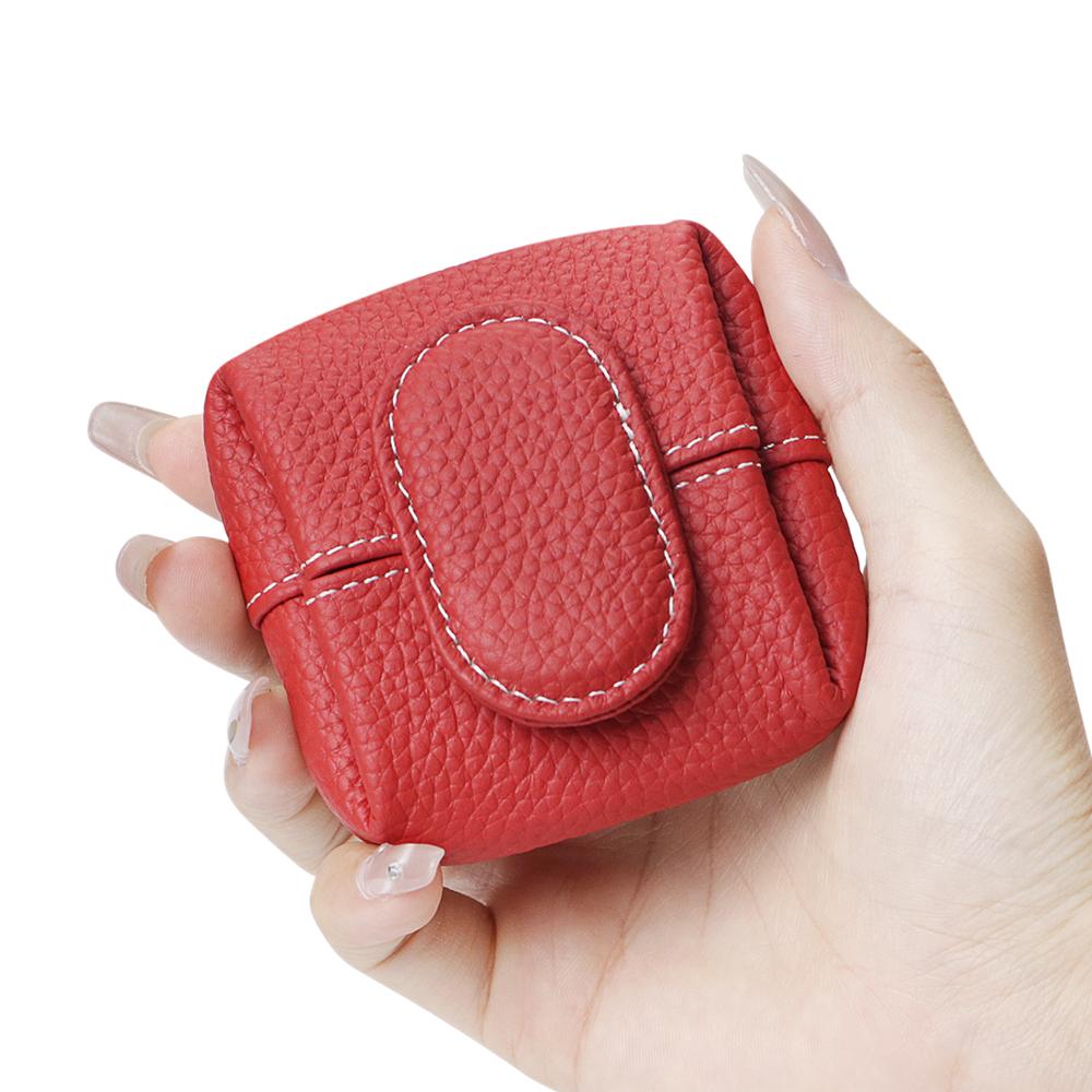Royal Bagger Mini Lychee Pattern Coin Purse, Solid Color Buckle Key Earphone Storage Bag, Casual Change Pouch for Daily Use 1603 SpringStatements