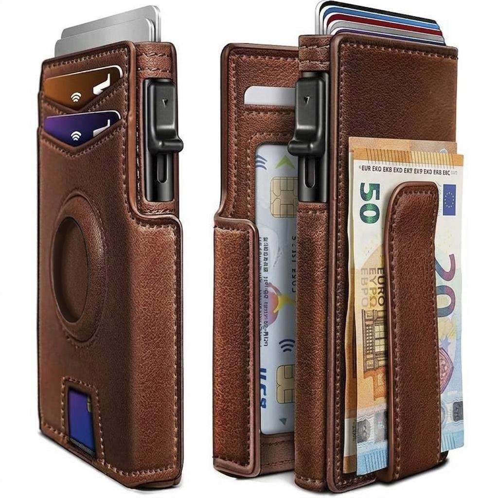 Men Slim Bifold Genuine Leather Wallet, RFID Blocking Anti-Theft Purse with Card Slots Bill Pocket ID Window, Minimalist Black Casual Daily Wallet, Perfect Gift for Father's Day Thanksgiving