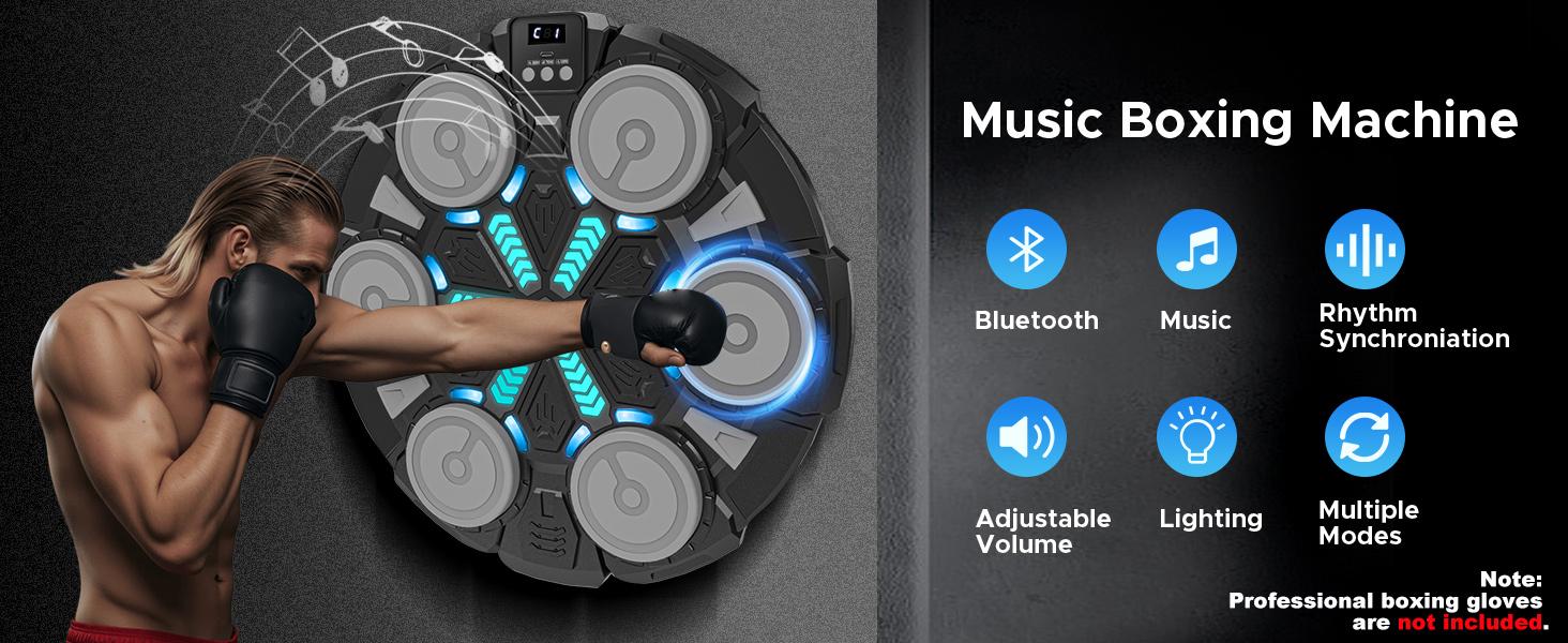 Smart Boxing Training Machine for Adults & Kids, Training Boxing Equipment, Bluetooth-compatible Music Sync, Real-Time Data Feedback, Wall-Mounted Space-Saving, Home Gym Office Use