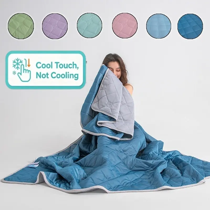 1pc High-Efficiency Cooling, Lightweight Summer Blanket – Q-Max Cooling, Lightweight, Breathable, Silky Soft, Ideal for Hot Sleepers, Night Sweats, Perfect for Bedroom, Dorm, Office, Camping, Multiple Colors, Silky Soft Blankets