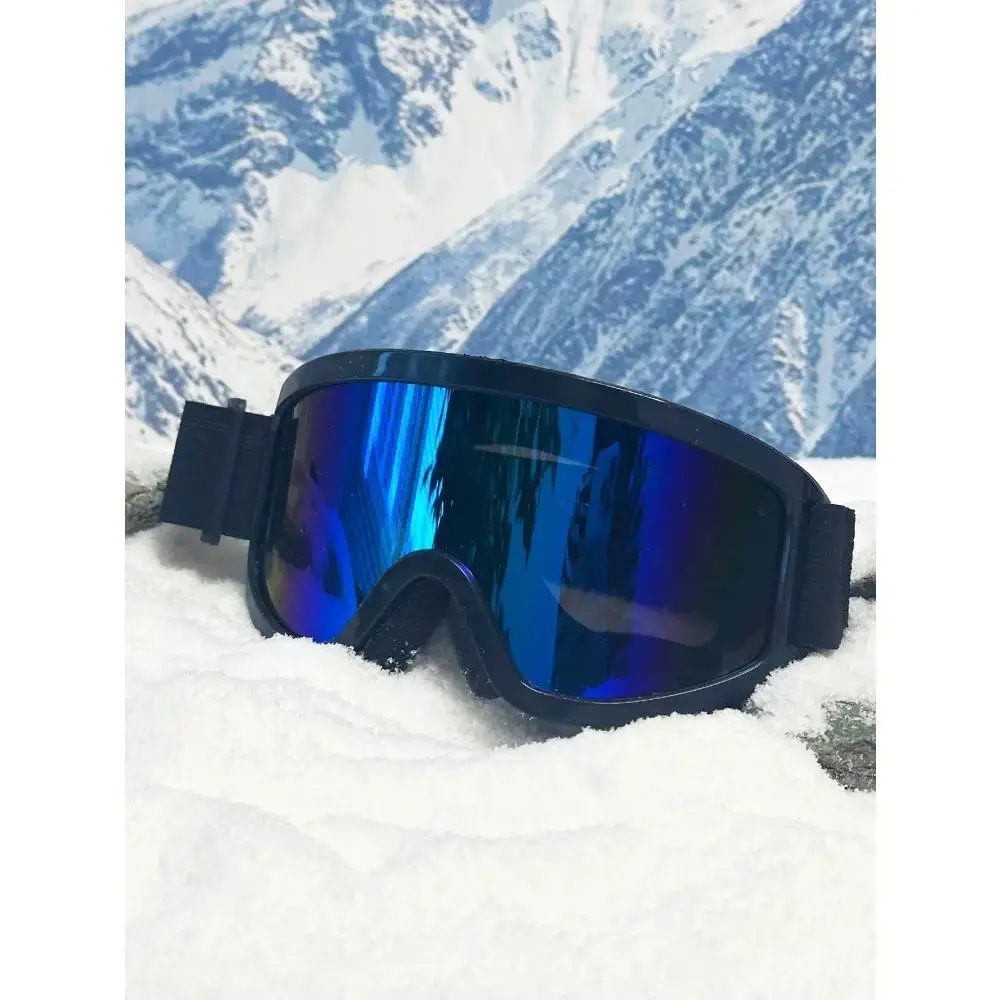Unisex Large-Frame Polycarbonate Ski Goggles, TPU Frame Fog-Free Sports Eyewear, Day-Night Versatile Windproof Padded Goggles for Skiing & Snowboarding