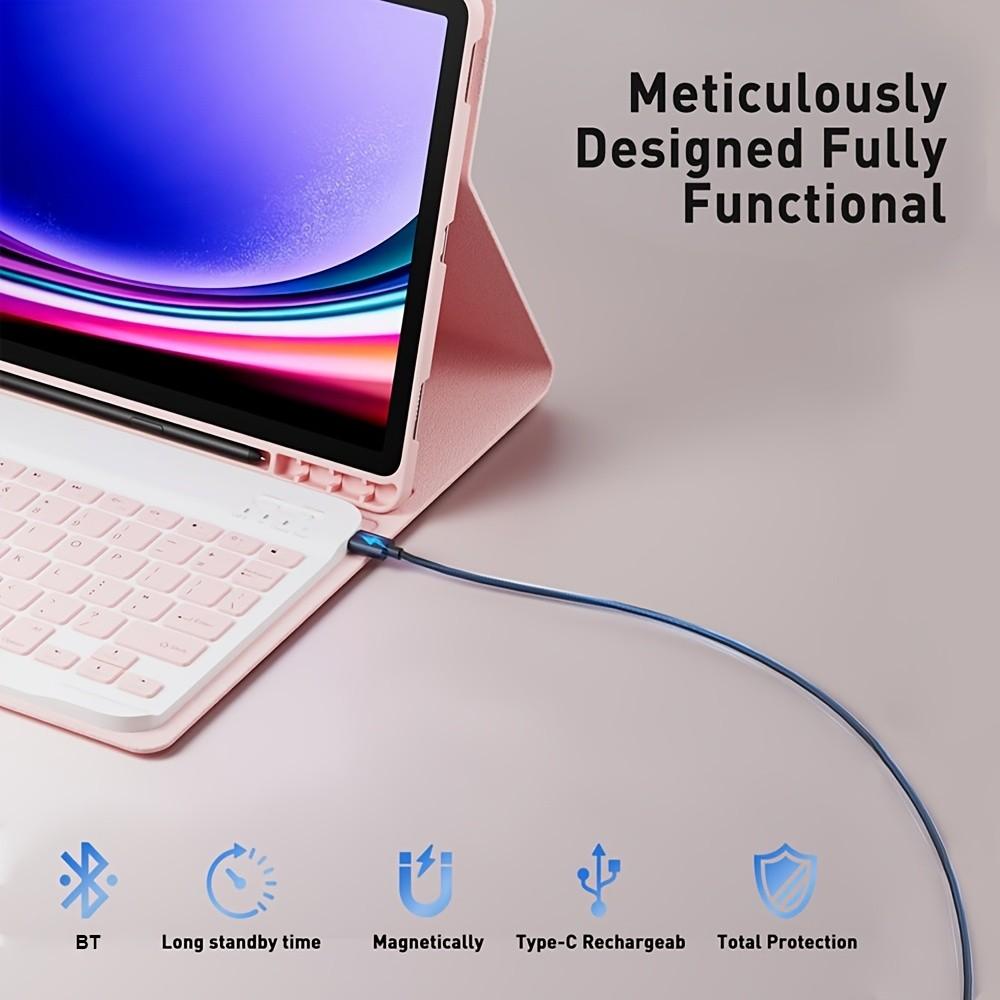 Case for Samsung Galaxy Tab A8 10.5-Inch, Lightweight Vertical Keyboard Cover, Bluetooth-compatible Wireless Keyboard, Protective Cover for Sm-X200/x205/x207