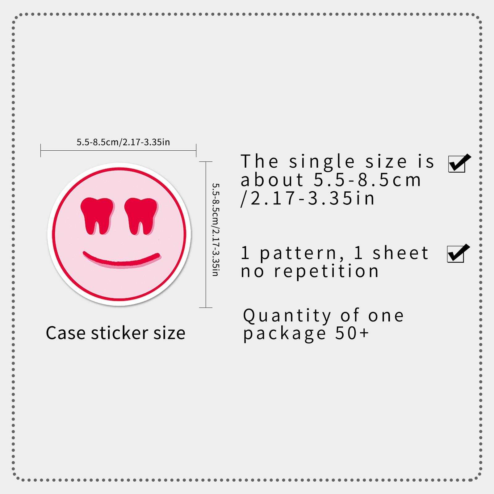 50 Self-Adhesive Smiley Face Stickers, DIY Cup Phone Luggage Decals, Party Decor, Ideal Gift for Friends Family