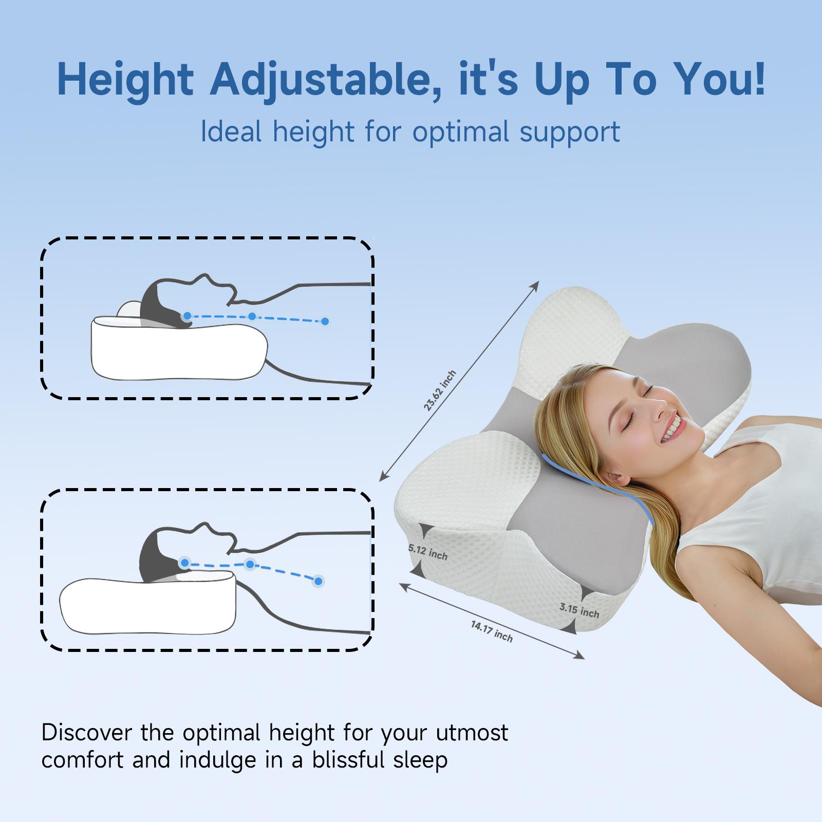 Z-HOM Cooling Ergonomic Neck Pillow Adjustable Memory Foam Cervical Support for Side Back Stomach Sleepers CertiPUR-US Certified OEKO-TEX Approved Breathable Cover Washable Durable Core Z-HOM Cooling Ergonomic Neck Pillow Adjustable Memory Foam Cervical Support for Side Back Stomach Sleepers CertiPUR-US Certified OEKO-TEX Approved Breathable Cover Washable Durable Core