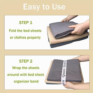 20 Pieces Bed Sheet Organizer Bands, Sheet Organizers and Label Bands, Sheets Organizer for Closet, Sheet Label for Bedding, Sheet Keepers Labels Bedding (Queen,KingTwin,Full)