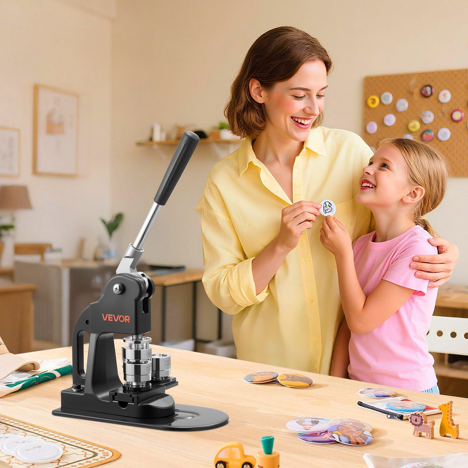【Father's Day gift】VEVOR Button Maker Machine, 1 in, Pin Maker Machine with 500pcs Button Parts, Circle Cutter, Hex Wrenches and Magic Book, Ergonomic Handle, for DIY Badges, Personalized Pins and Key Chains, Black 【Father's Day gift】VEVOR Button Maker Machine, 1 in, Pin Maker Machine with 500pcs Button Parts, Circle Cutter, Hex Wrenches and Magic Book, Ergonomic Handle, for DIY Badges, Personalized Pins and Key Chains, Black