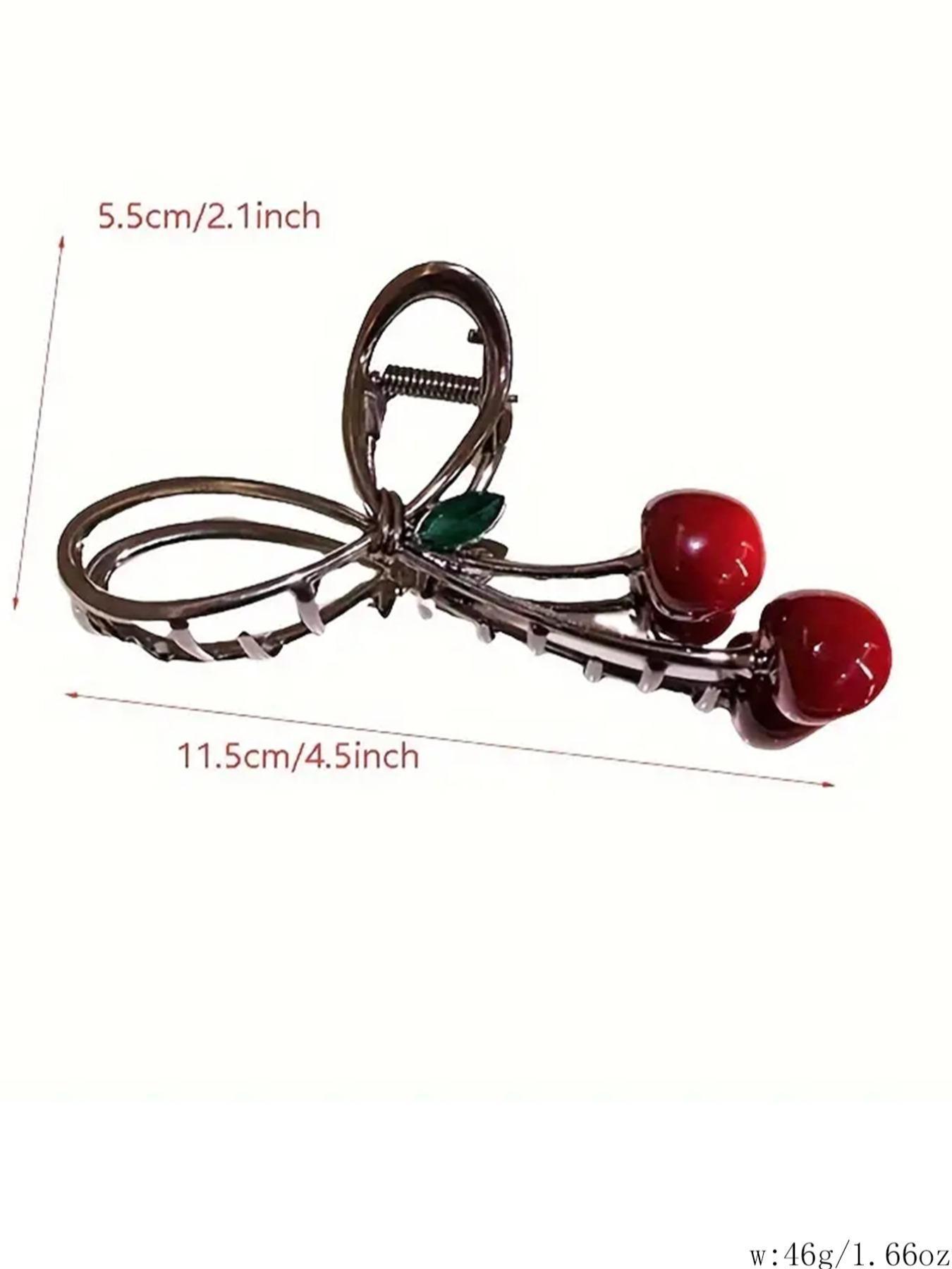 Cute Cherry Hair Claw Clips for Women Sweet Fruit Acrylic Hair Catch Barrettes Fashionable Acetate Hair Accessories Girls Daily Styling Gift