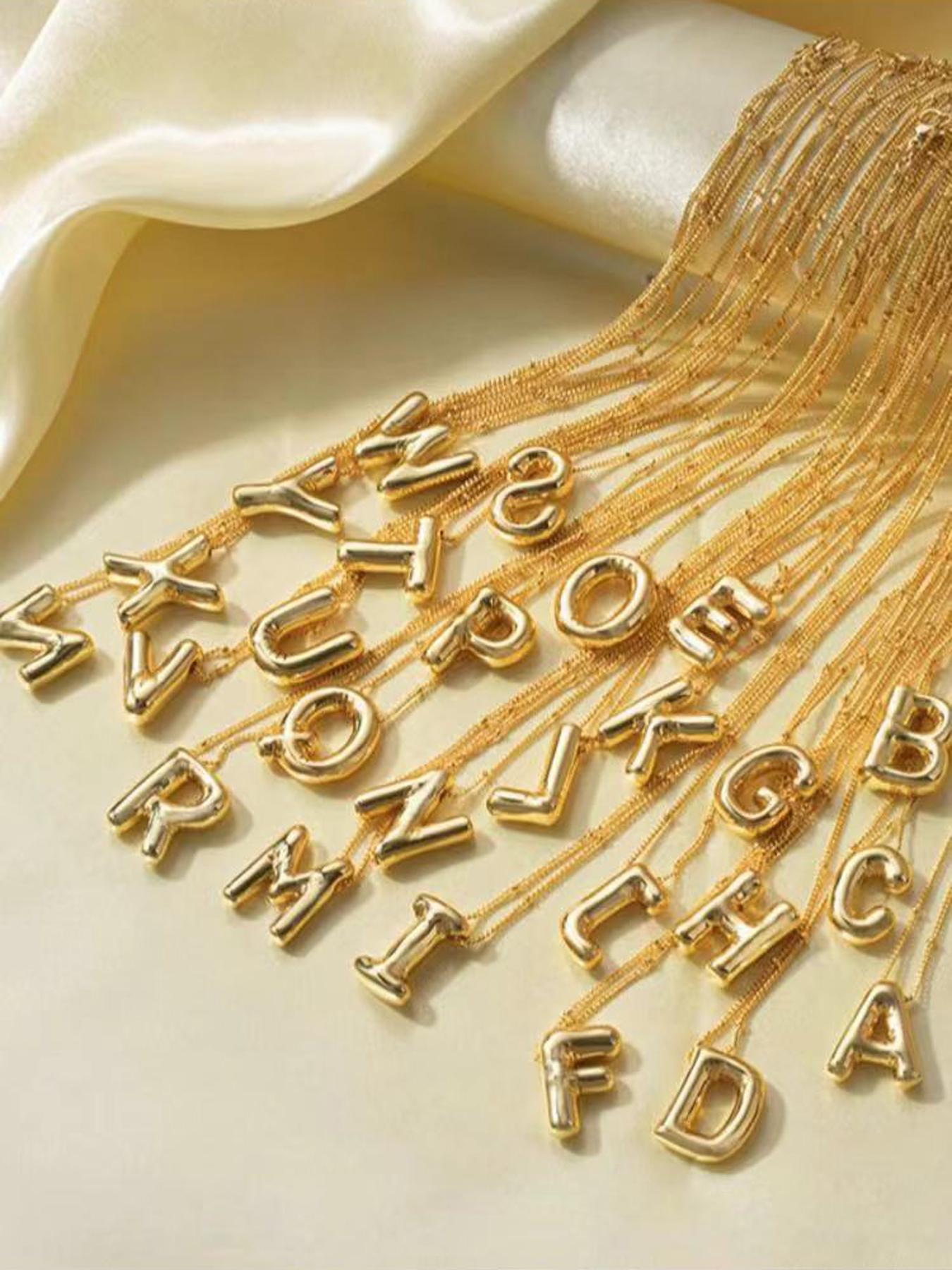 Women's Elegant Letter Design Pendant Necklace, Trendy All-match Exquisite Charm Necklace for Party & Daily Decor, Vintage Jewelry As Birthday Gifts for Women & Girls, Initial Letter Necklace