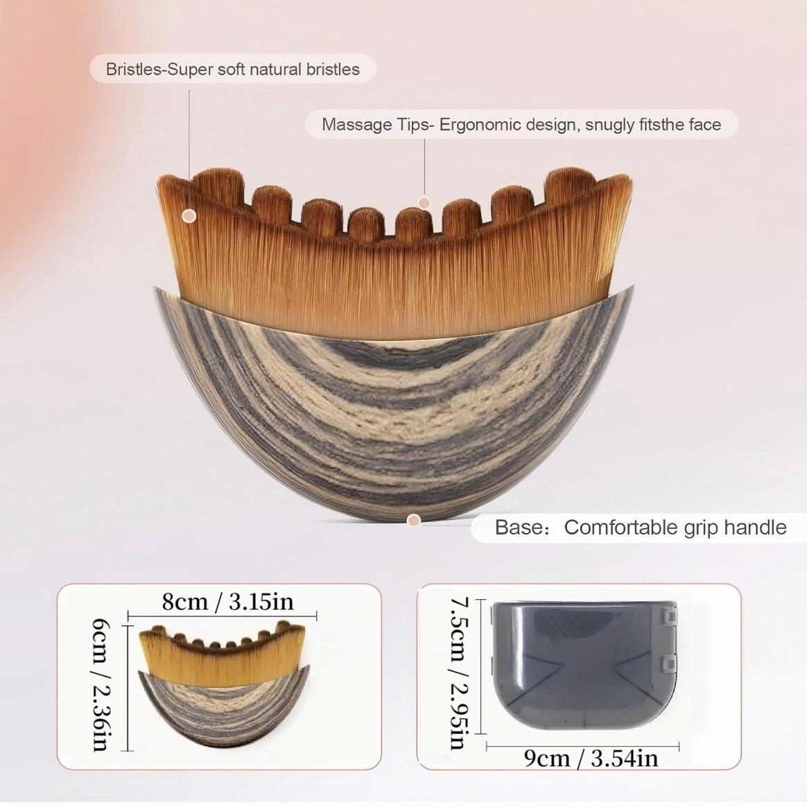 1 Piece Lymph contour facial brush, manual lymphatic drainage massager, natural makeup brush with durable soft bristles, low-allergenic ergonomic facial cleansing brush (for shaping facial contours) Valentine's Day, Mother's Day, Teacher's Day gift