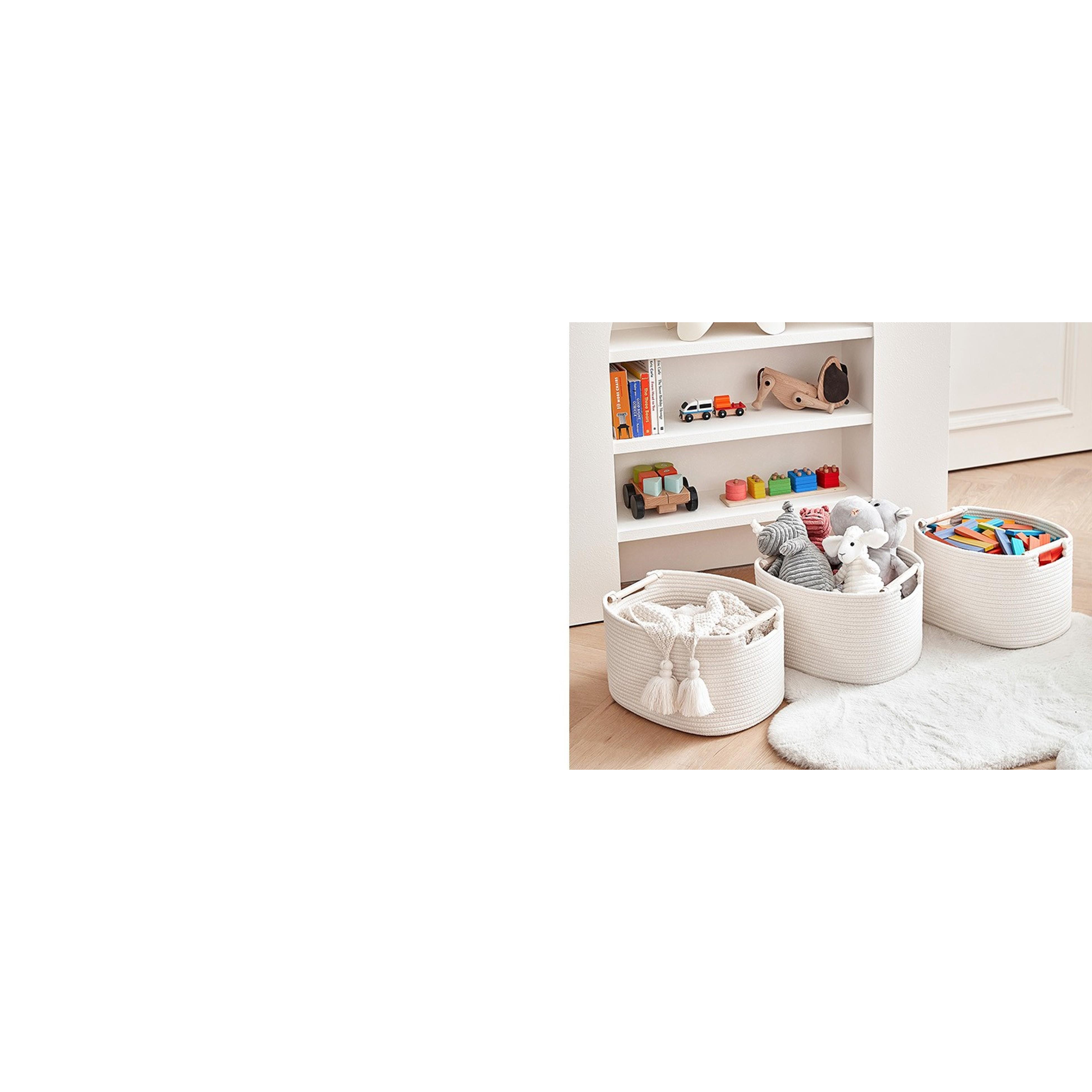 Extra Large Cotton Rope Basket 22" x 14" - Toy Basket for Kids -Blanket Basket for Living Room - Woven Baskets for Storage