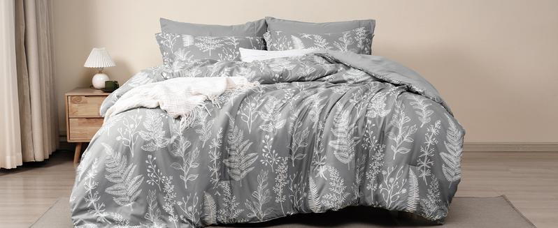 PHF Soft Printed Comforter Set, 3 counts/set Lightweight Botanical Floral Reversible Comforter with 2 Pillow Shams for All Seasons PHF Soft Printed Comforter Set, 3 counts/set Lightweight Botanical Floral Reversible Comforter with 2 Pillow Shams for All Seasons