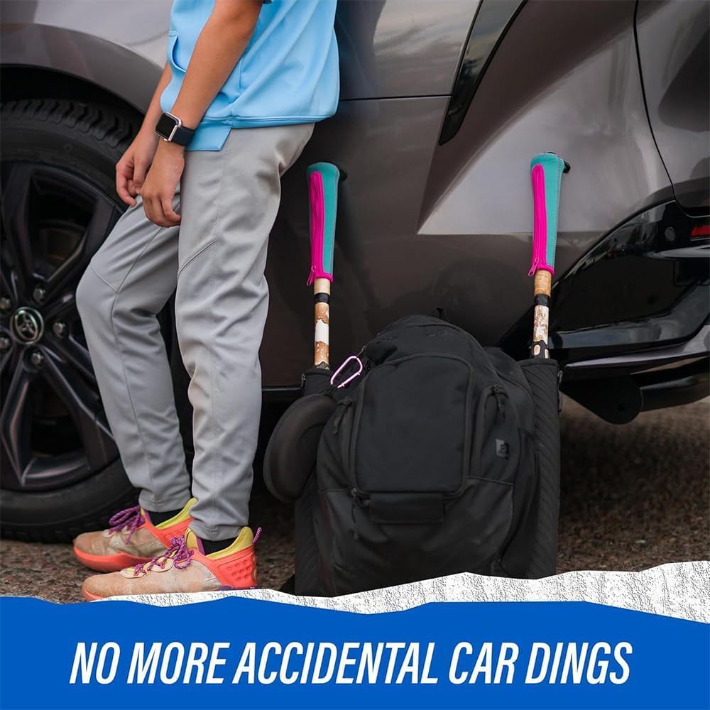 Baseball Bat Handle Cover, Baseball & Softball Handle Cover Cushy Zippered Sleeve for Grip Replacement, Bat Grip Wrap, Vehicle Protector