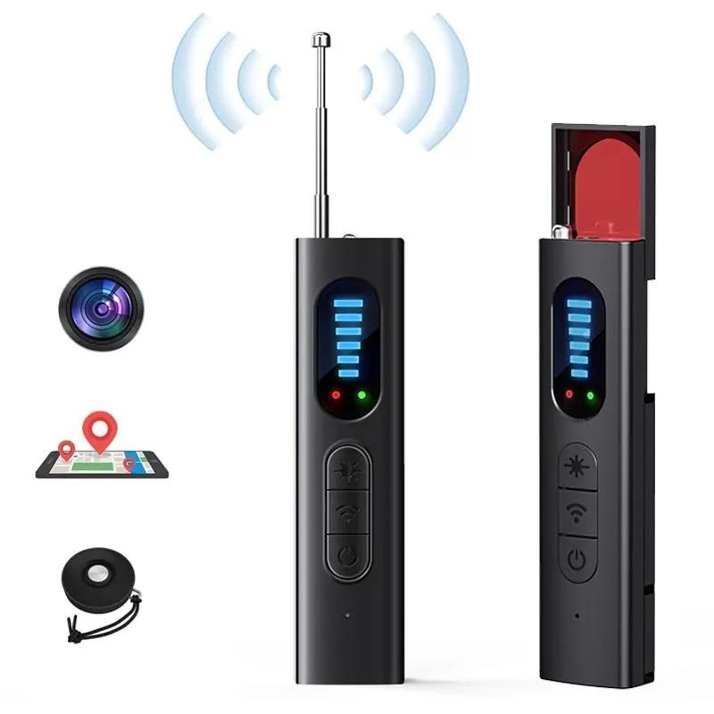 Hidden camera detector, spy camera detector, car GPS tracker detector, bug detector, RF signal detector, eavesdropping detector, 6 levels of sensitivity, 4 detection modes, 30 hours working time, suitable for travel, car, bathroom, office, hotel.