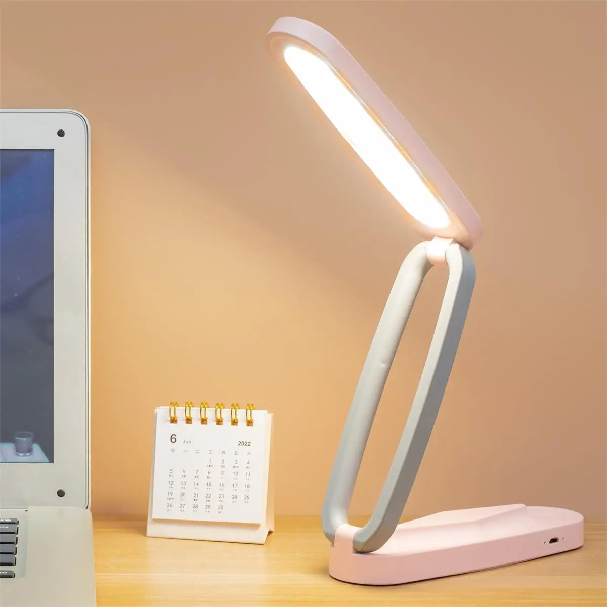 Portable Study Lamp, LED Desk Light, Foldable Reading Lamp, USB Charging, Three-Temperature Settings, Touch Control, Ideal for Students, Christmas Gift, Back-To-School Gift