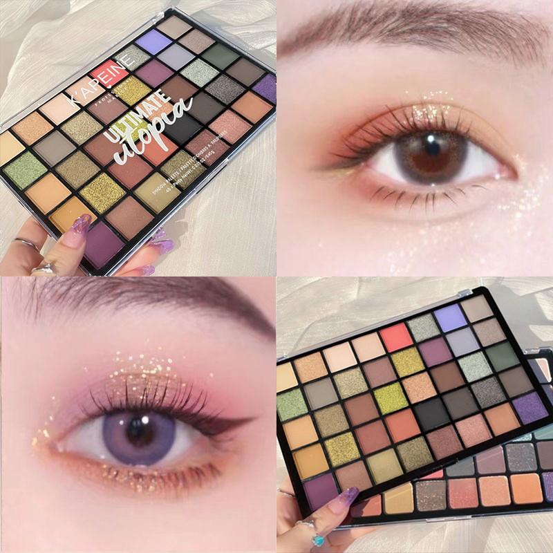 K'apeine 40 Color Eyeshadow Palette, Matte Shimmer Glitter All-In-One, Earthy Smoky Eye Makeup, Beginner-Friendly, Fine Powder, No Flyaway