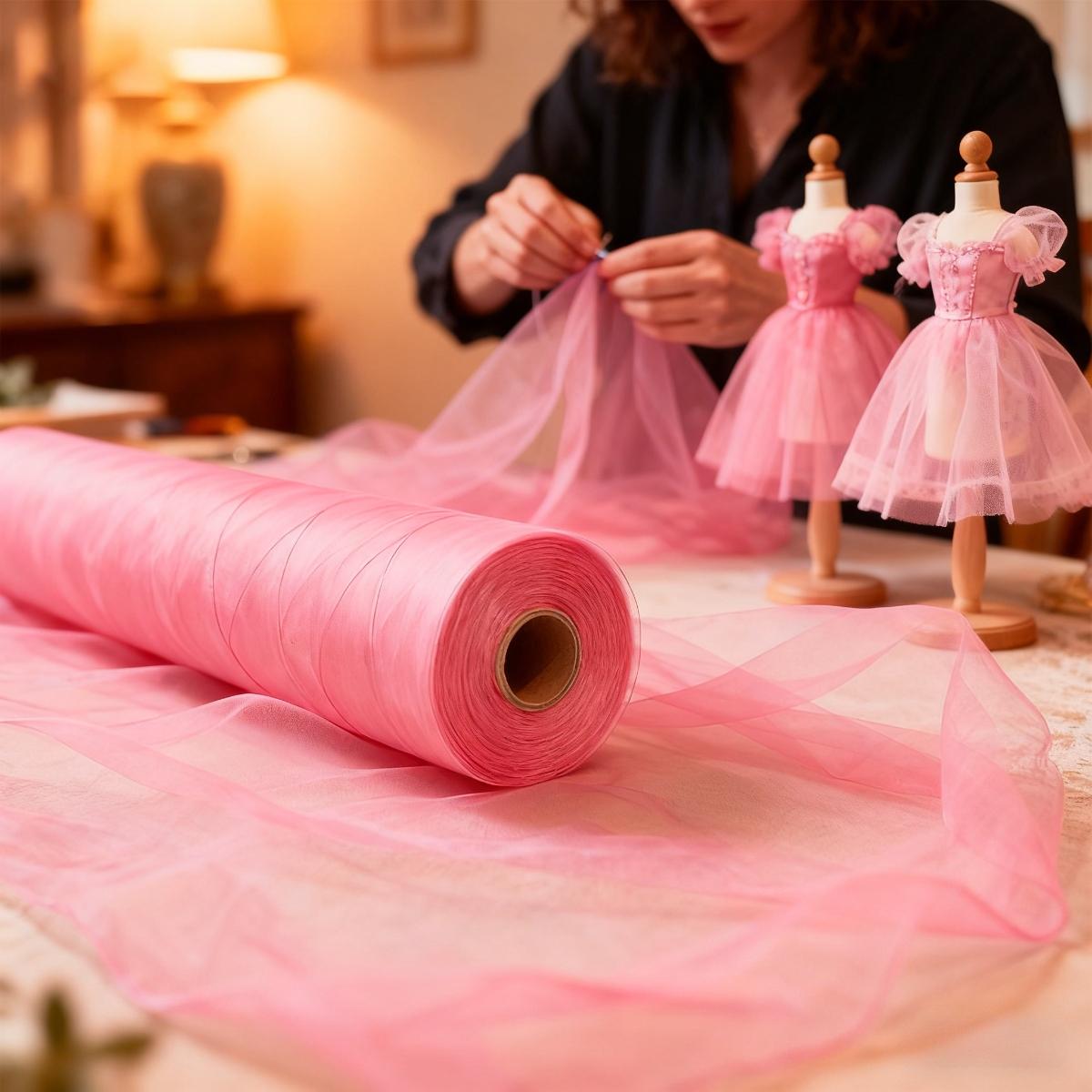 This romantic wedding tulle fabric is lightweight and flowy, creating a beautiful ambiance. Suitable for wedding arches, banquet venues, tent decorations, and can also be used for birthday parties, holidays, and ceiling hangings.