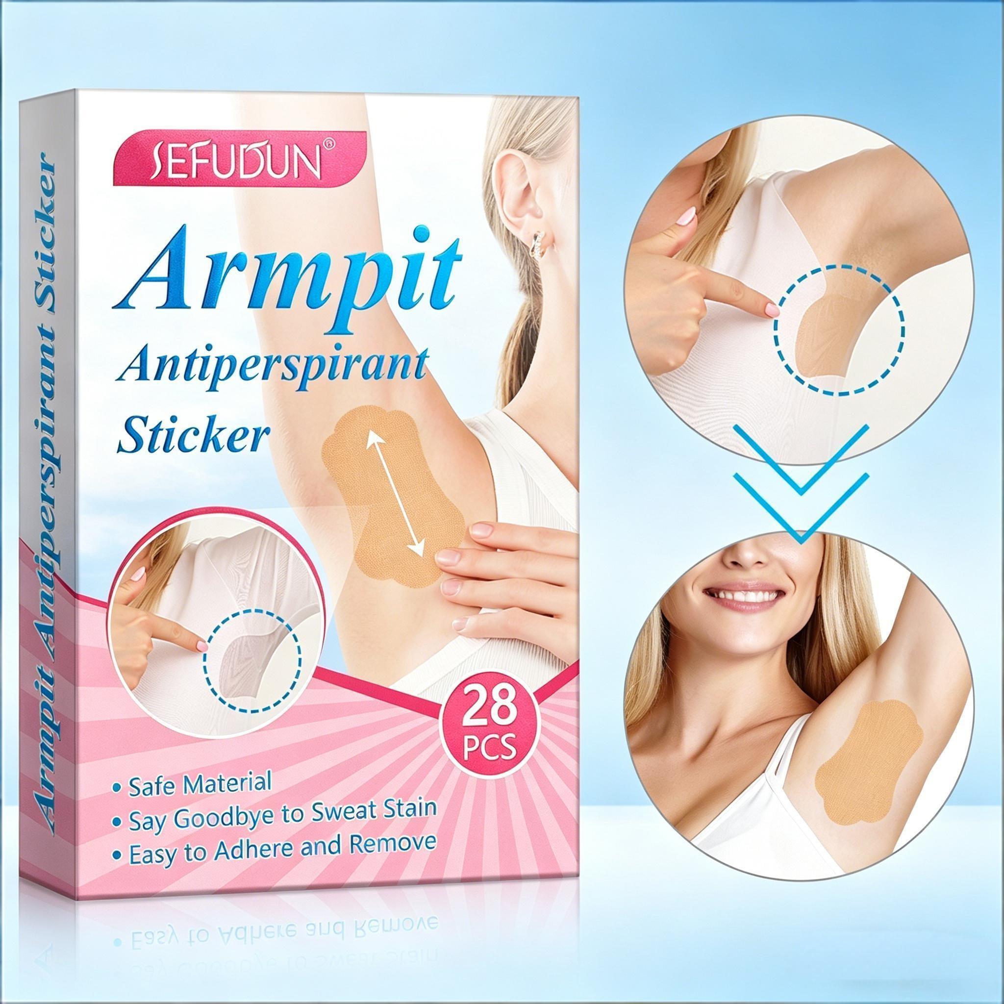 Sefudun Underarm Sweat Patches 28pcs, Soft Skin-Friendly, Gentle Leak-Proof, Lightweight Breathable, Summer Use, No Damage to Clothes