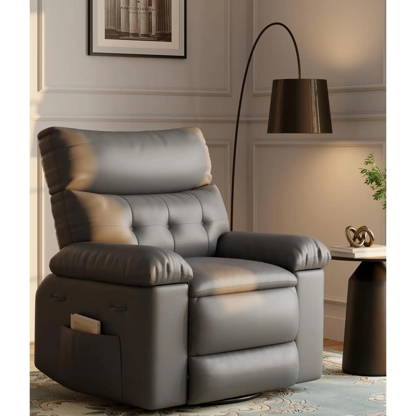 Garvee 360° Swivel Oversized Recliner Chairs with Heat and Massage - Lazy Recliner Chair