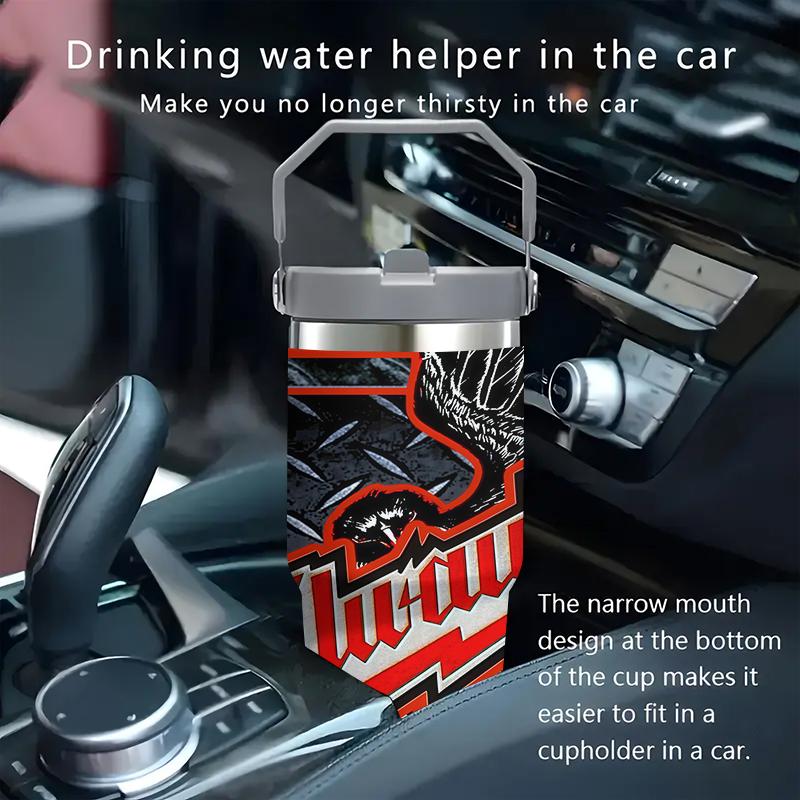 1pc 30oz Stainless Steel Insulated Tumbler – Milwaukee "Eagle Logo" Edition – Industrial-Style Water Bottle with Handle and Straw – Ideal for Outdoors, Sports, and Indoor Use – Birthday/Holiday Gift – High-Capacity Flask