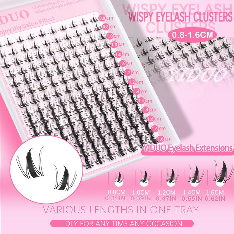 5 Styles Lash Clusters Kit with Eyelash Tools: Bond and Seal | Lash Remover | Eyelash Brush | Lash Tweezers Manga+Manga&Bottom+Wispy+Fairy Lashes Extensions 5-16mm Natural Wispy Individual DIY Eyelash Kit Salon at Home | Long-Lasting Glam Effect Easy DIY
